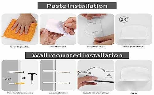 Guide d'installation pour panier de douche mural.