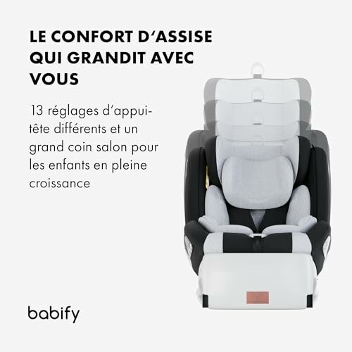 Siège auto évolutif pour enfants avec plusieurs réglages