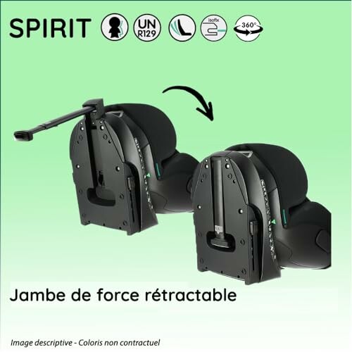 Siège auto avec jambe de force rétractable