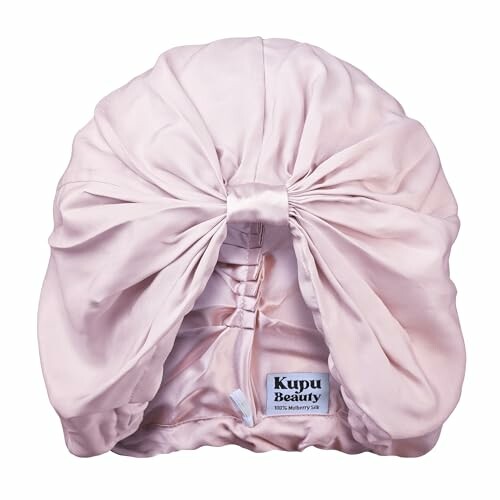 Bonnet en soie rose pour cheveux