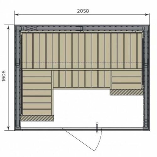 Plan d'étage d'une petite pièce rectangulaire avec mesures.