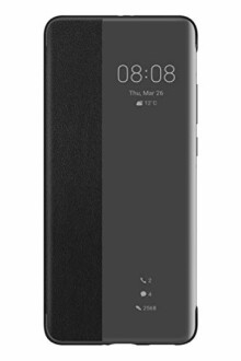 Étui de téléphone intelligent avec affichage d'informations sur l'écran.
