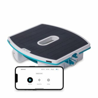 Écumoire de piscine solaire avec application mobile.