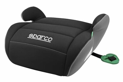 Siège rehausseur noir pour enfant avec logo Sparco.