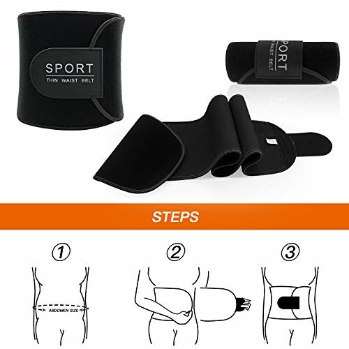 Ceinture de taille fine pour le sport avec instructions d'utilisation.