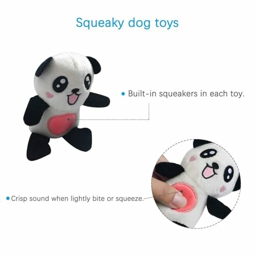 Jouet pour chien en forme de panda avec sifflet intégré.