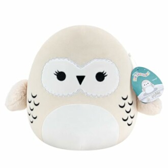 Peluche hibou Squishmallow beige.