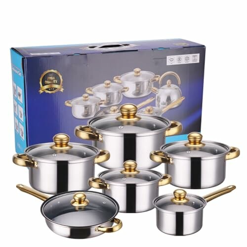 Set de Casseroles en Acier Inoxydable