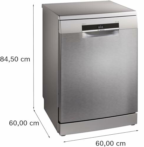 Lave-vaisselle en acier inoxydable avec dimensions.
