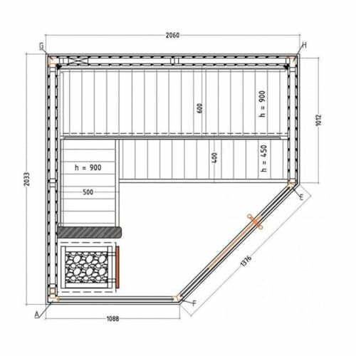 Plan d'escalier avec mesures et angles.