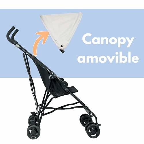 Poussette avec canopy amovible.