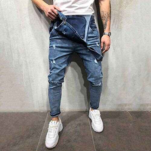 Homme portant une salopette en denim moderne.