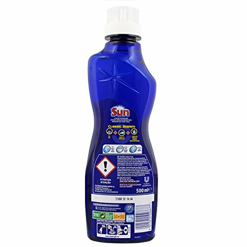 Dos de la bouteille de liquide pour lave-vaisselle Sun