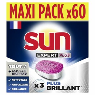 Tablettes lave-vaisselle Sun Expert Plus, pack de 60