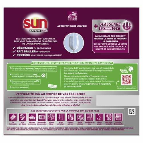 Tablettes lave-vaisselle Sun Expert Plus avec technologie GlassCare