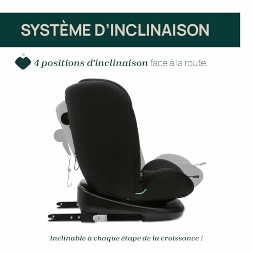 Siège auto avec système d'inclinaison à 4 positions.