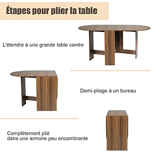 Étapes pour plier une table en bois