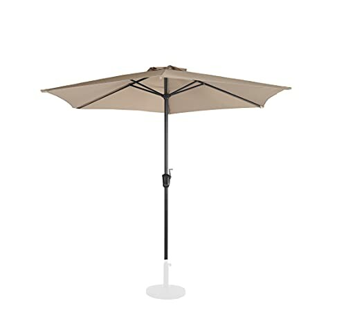 Parasol de terrasse beige avec support central