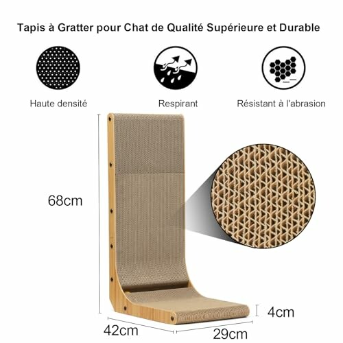 Tapis à gratter en carton pour chat, haute densité et résistant.