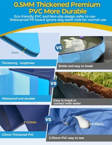 Comparaison de l'épaisseur et de la durabilité du PVC pour piscines.