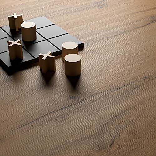 Jeu de morpion en bois sur une table