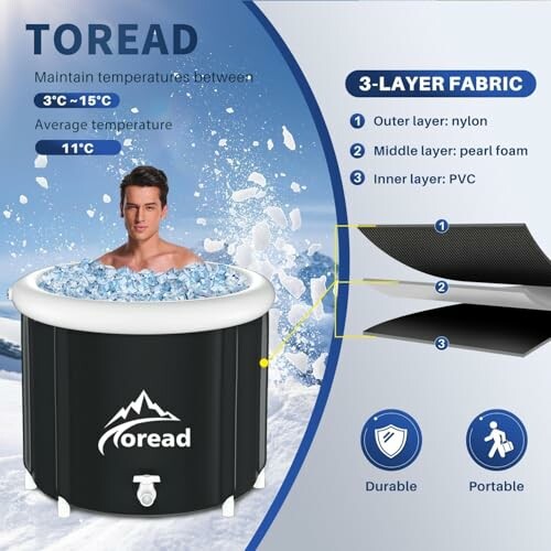 Bain extérieur avec homme, tissu à trois couches