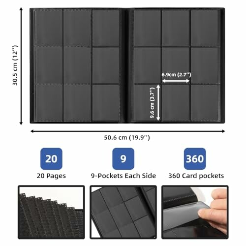 Classeur pour cartes à collectionner avec 360 pochettes.