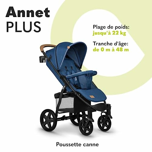 Poussette canne bleue Annet Plus pour enfants jusqu'à 22 kg