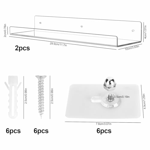 Kit d'étagère murale avec vis et supports