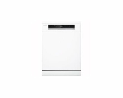 Lave-vaisselle blanc vu de face.