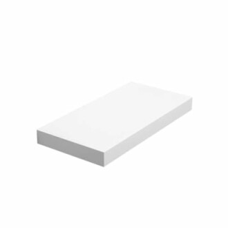 Bloc rectangulaire blanc sur fond blanc.