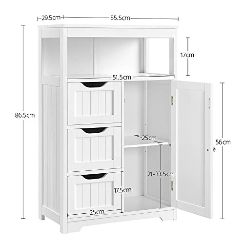 Armoire de rangement blanche avec dimensions