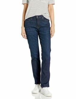 Jean Droit Slim Taille Mi-Haute Femme