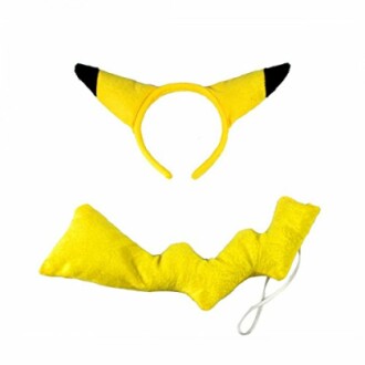 Oreilles et queue jaunes pour costume.