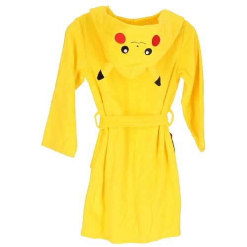 Peignoir jaune avec capuche Pikachu pour enfants.
