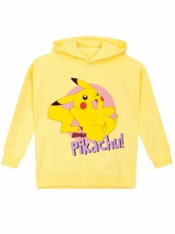 Sweat à capuche jaune avec Pikachu