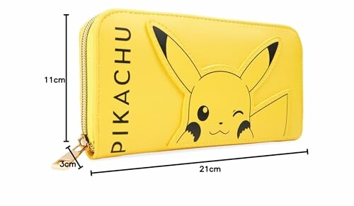 Portefeuille jaune avec motif de Pikachu