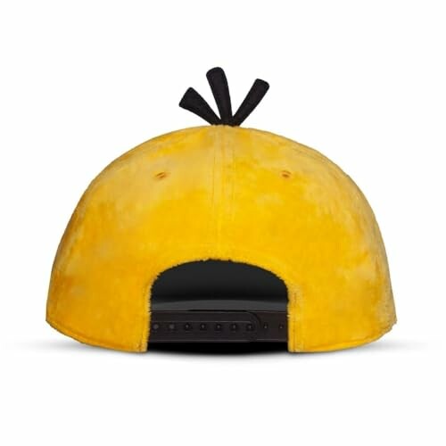 Casquette en peluche jaune vue de dos