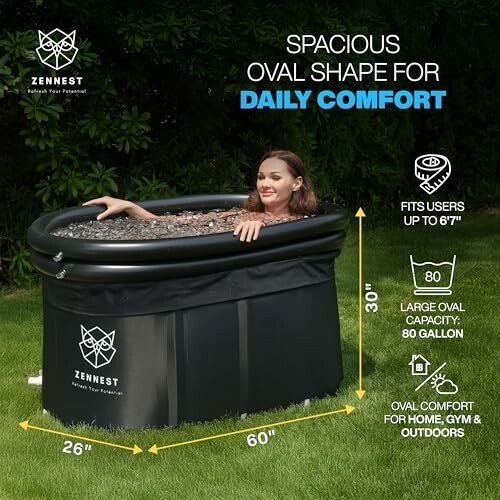 ZENNEST Baignoire XL à Glace 150 cm