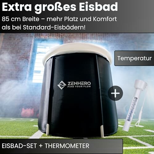 Grand bain de glace avec thermomètre, Zenhero.